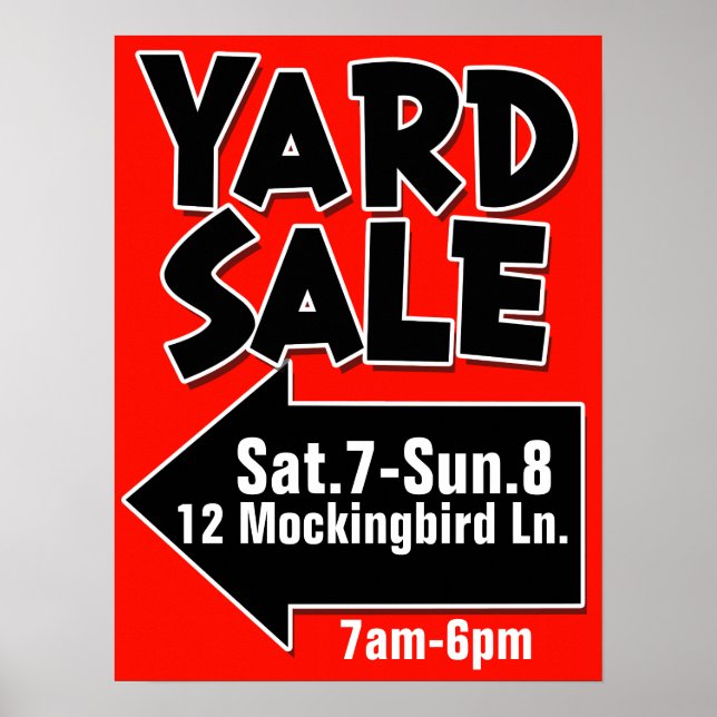 YARD SALE customisable poster (Front)
