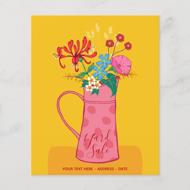 YARD SALE - Floral vintage garden announcement Flyer (Front)