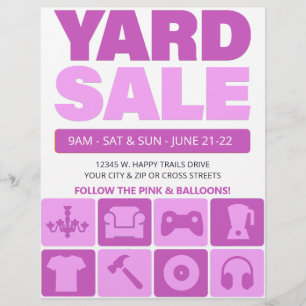 Yard Sale Flyer Template (PINK)