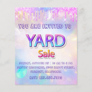 Yard Sale Garage Sale Holograph Drips Spark Flyer