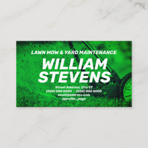Yard services inspired green tone business card