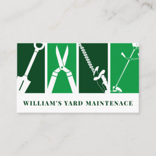 Yard tools professional green white  business card