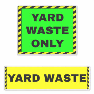Yard Waste Only (Garbage Trash Can) Yellow Green
