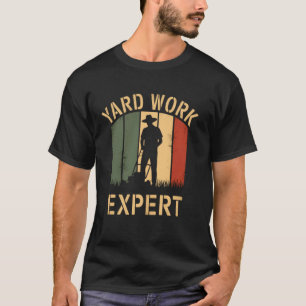 Yard Work Expert Retro Lawn Mower Dad Dads Father  T-Shirt