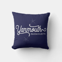 Yarmouth Massachusetts Nautical Throw Pillow
