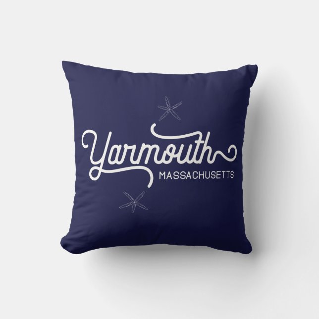 Yarmouth Massachusetts Nautical Throw Pillow (Front)