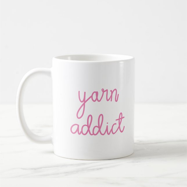 Yarn Addict Typography Coffee Mug (Left)