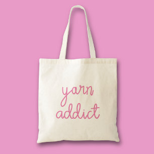 Yarn Addict Typography Tote Bag