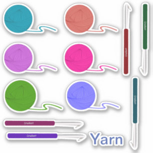 Yarn and Hook Stickers