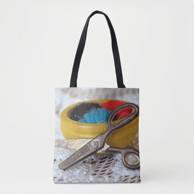 Yarn and scissors - tote (Front)
