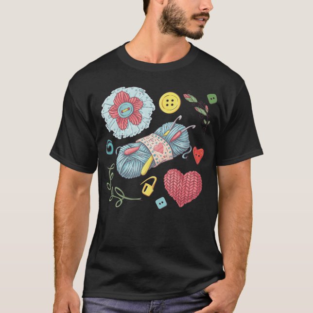 Yarn Ball And Crafts T-Shirt (Front)