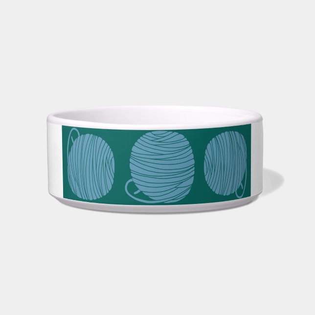 Yarn Ball Cat Water Bowl (Front)