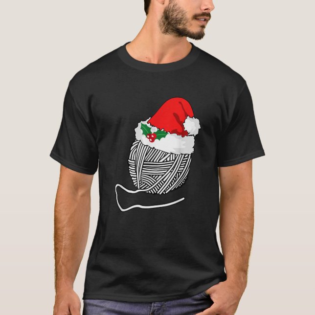 Yarn ball Santa Knitting  Christmas Women s Xmas H T-Shirt (Front)