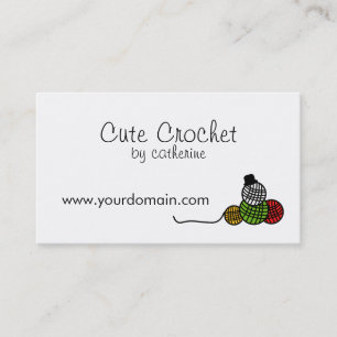 Yarn Ball Snowman Christmas Knit Crochet Business Card