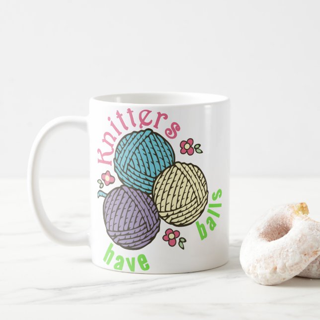 Yarn Balls Coffee Mug (With Donut)