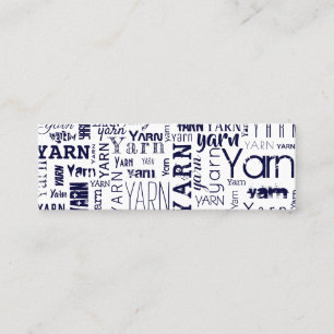 Yarn Blue Typography Text Mini Business Card