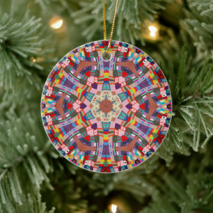 Yarn Bomb Series   Explosion 8 Ceramic Tree Decoration