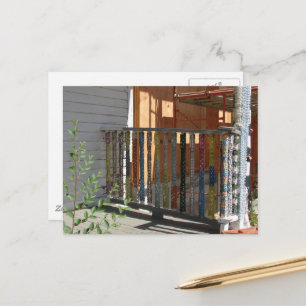 Yarn Bombed Abandoned House in Iowa Postcard