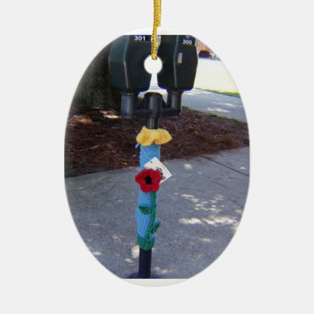 Yarn Bombed Parking Metres Ornament (Front)