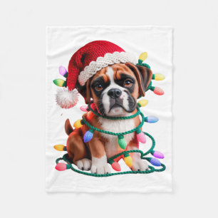 Yarn Boxer Dog Sewing Knitting Crocheting Christma Fleece Blanket