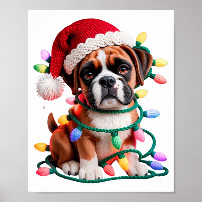 Yarn Boxer Dog Sewing Knitting Crocheting Christma Poster (Front)