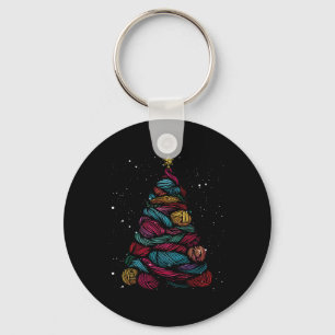 Yarn Christmas Tree Crochet Knitting Xmas Key Ring