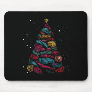 Yarn Christmas Tree Crochet Knitting Xmas Mouse Mat