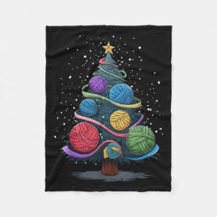 Yarn Christmas Tree Fleece Blanket