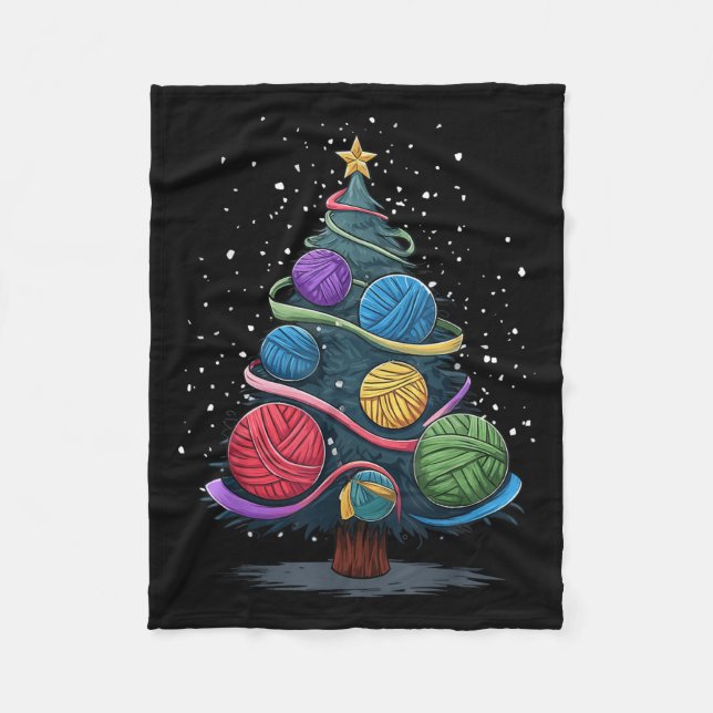 Yarn Christmas Tree  Fleece Blanket (Front)