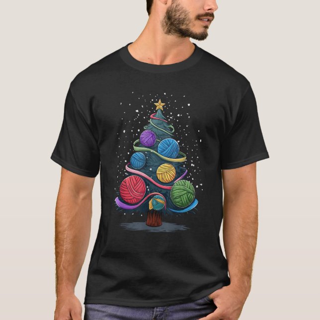 Yarn Christmas Tree  T-Shirt (Front)