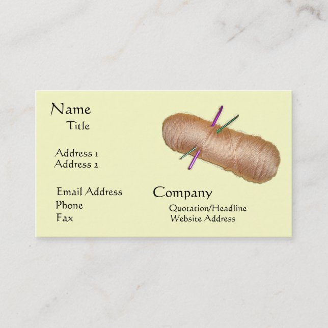 Yarn Crafts Business Card (Front)