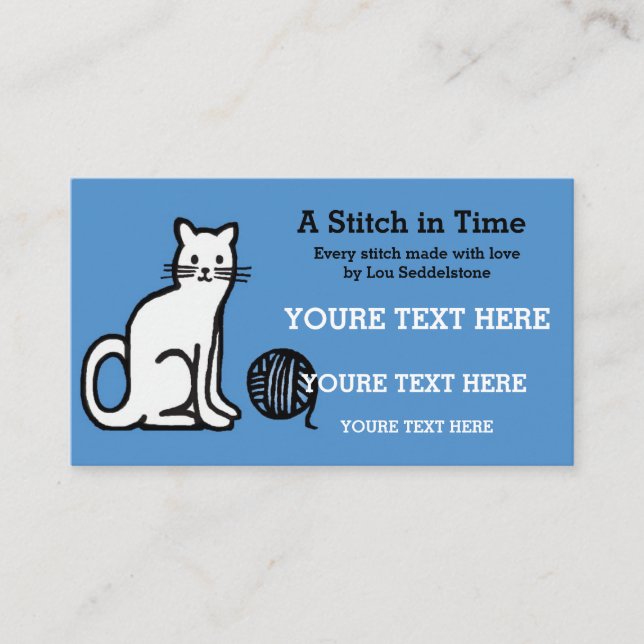 Yarn / Crochet / Knit Cat Business Card (Front)
