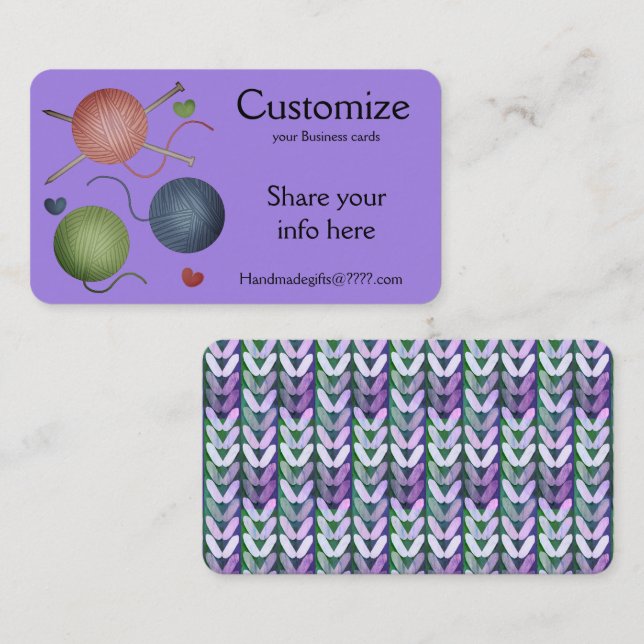 Yarn/Crochet/Knitting Business Cards (Front/Back)