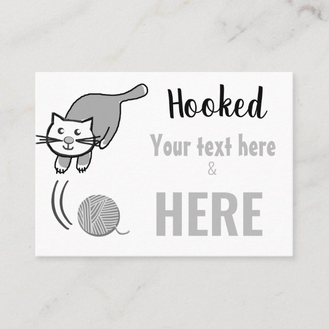 Yarn/Crochet/Knitting Cat Business Card (Front)