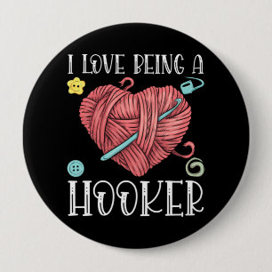 Yarn Crocheting Knitting Day 10 Cm Round Badge