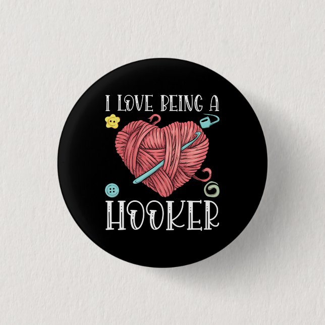 Yarn Crocheting Knitting Day 3 Cm Round Badge (Front)