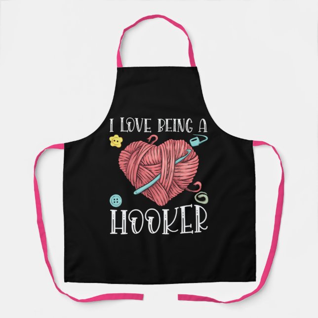 Yarn Crocheting Knitting Day Apron (Front)