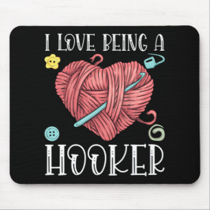 Yarn Crocheting Knitting Day Mouse Mat