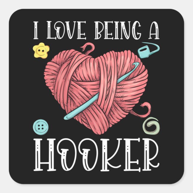 Yarn Crocheting Knitting Day Square Sticker (Front)