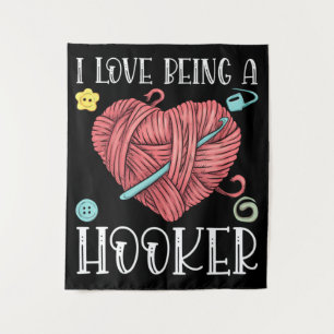 Yarn Crocheting Knitting Day Tapestry
