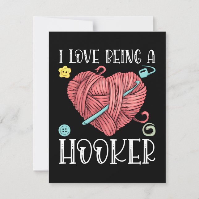 Yarn Crocheting Knitting Day Thank You Card (Front)