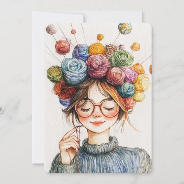 Yarn Crown Knitter's Christmas Peaceful Crafting Holiday Card (Front)