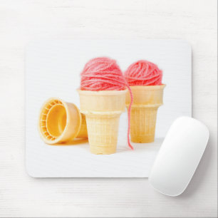 Yarn Ice Cream Cones Mouse Mat