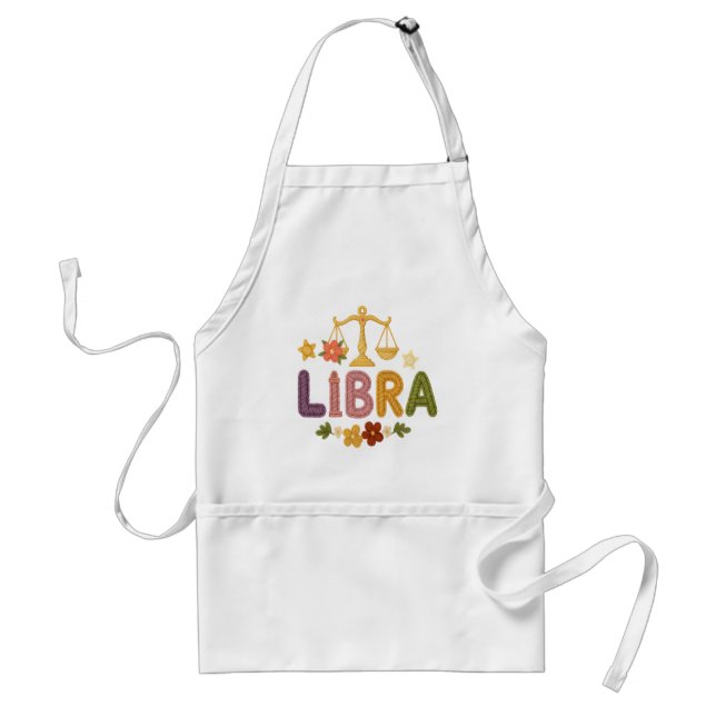 Yarn-Inspired Libra Zodiac Adult Apron (Front)