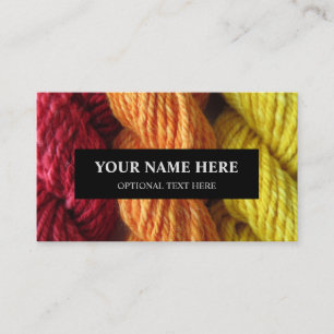 Yarn Knitting Handspun Red Orange Yellow Photo Business Card