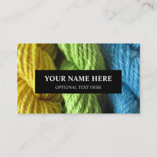 Yarn Knitting Handspun Yellow Green Blue Photo Business Card