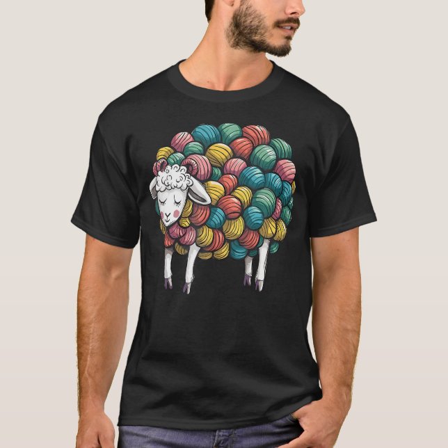 Yarn Lamb Knitting Funny T-Shirt (Front)