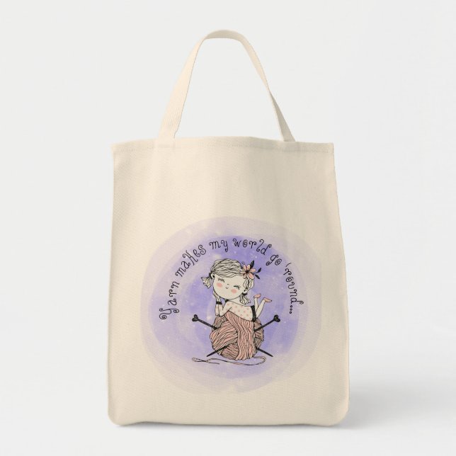 Yarn Makes My World Tote Bag (Front)