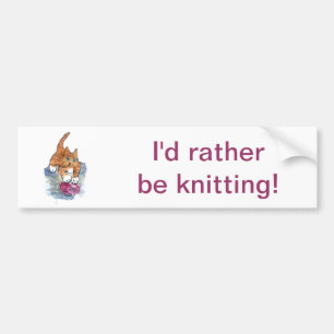 Yarn Maniac - wild kitten VS Yarn Bumper Sticker