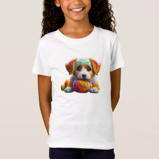 Yarn Puppy Colourful Doggy Made of Yarn T-Shirt